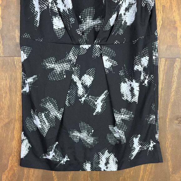 Anthropologie Silence + Noise Womens Dress Black White Geometric Shift Stretch M - Picture 3 of 11
